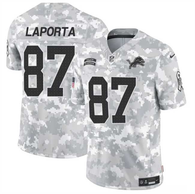 Men%27s Detroit Lions #87 Sam LaPorta 2024 F.U.S.E Arctic Camo Salute To Service Limited Stitched Football Jersey Dzhi->detroit lions->NFL Jersey